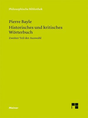 cover image of Historisches und kritisches Wörterbuch